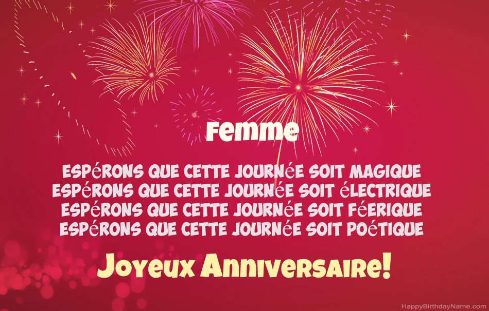 Femme joyeux anniversaire, beaux poèmes