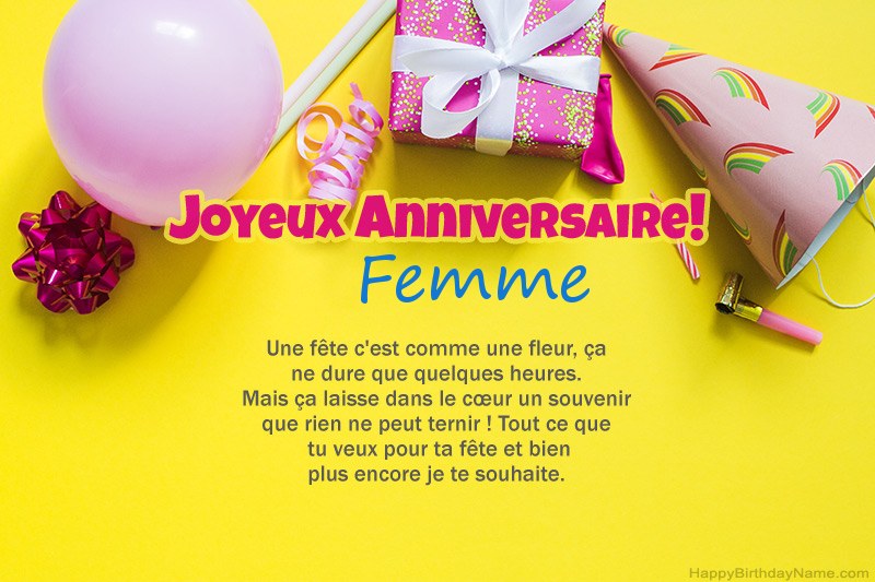 Joyeux anniversaire Femme en prose