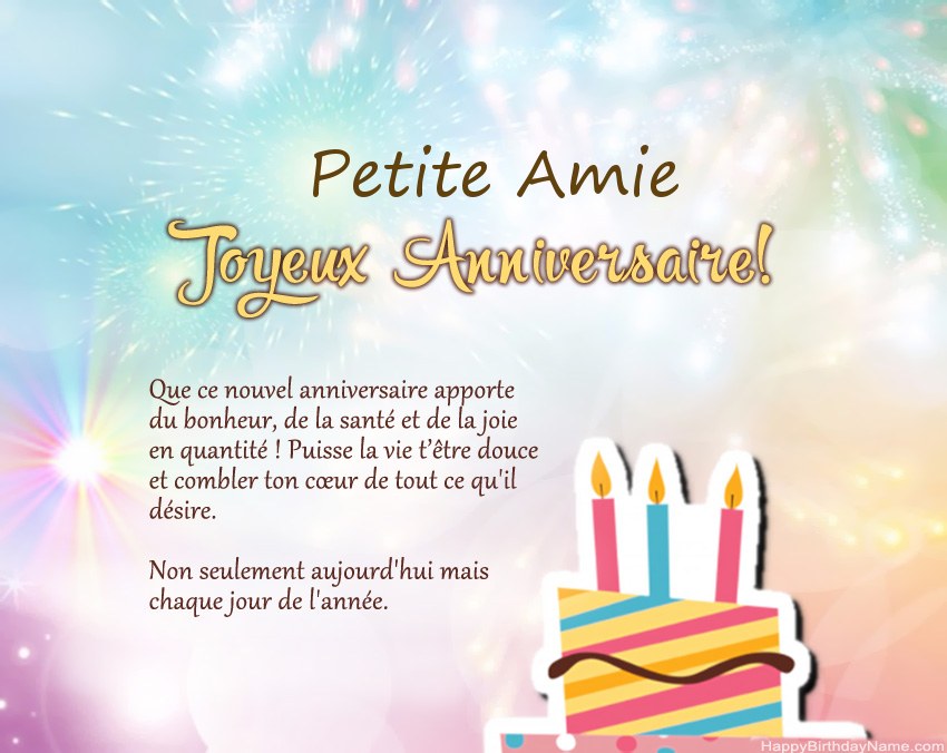 Petite Amie joyeux anniversaire en vers