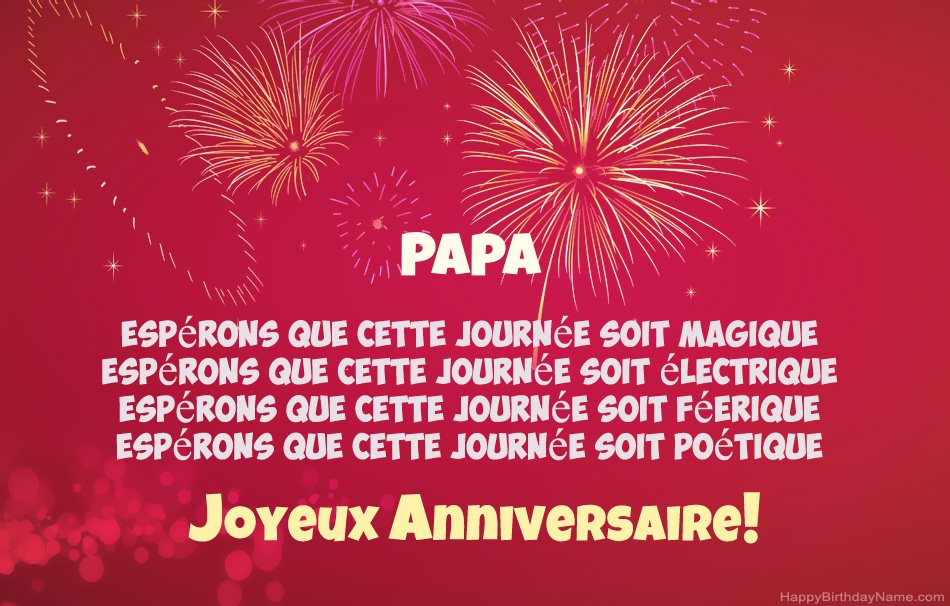 Papa joyeux anniversaire, beaux poèmes