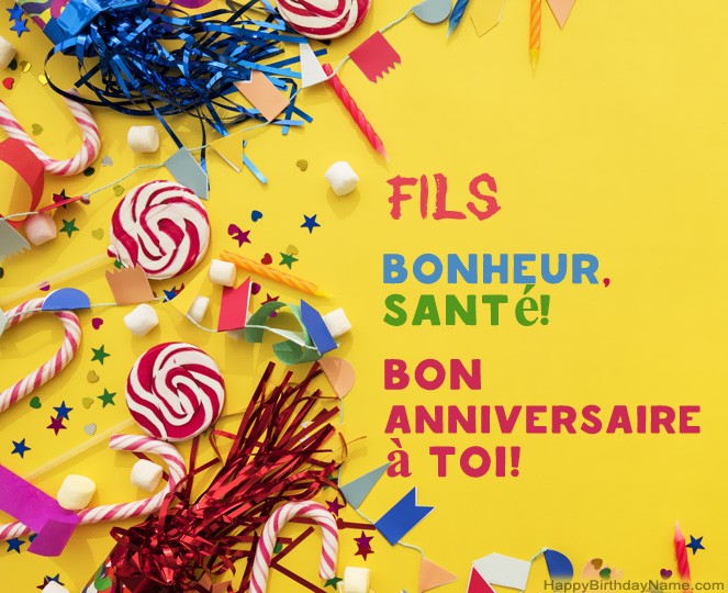 Fils photos de joyeux anniversaire