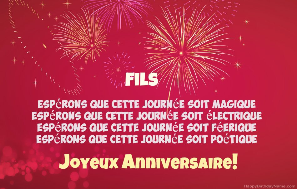Fils joyeux anniversaire, beaux poèmes