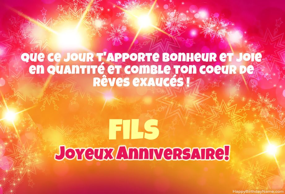 Cool félicitations pour joyeux anniversaire Fils