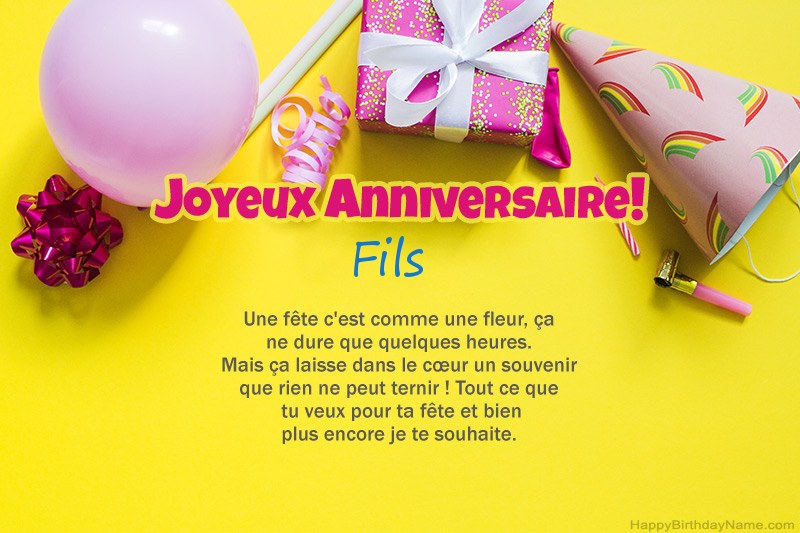 Joyeux anniversaire Fils en prose