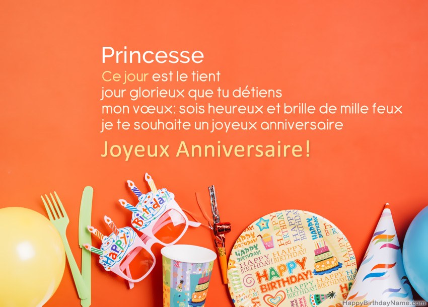 Princesse cartes de joyeux anniversaire