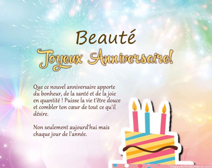 Beauté joyeux anniversaire en vers