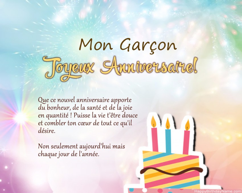 Mon Garçon joyeux anniversaire en vers