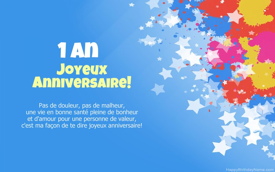 Félicitations pour l'anniversaire Fille de 1 an