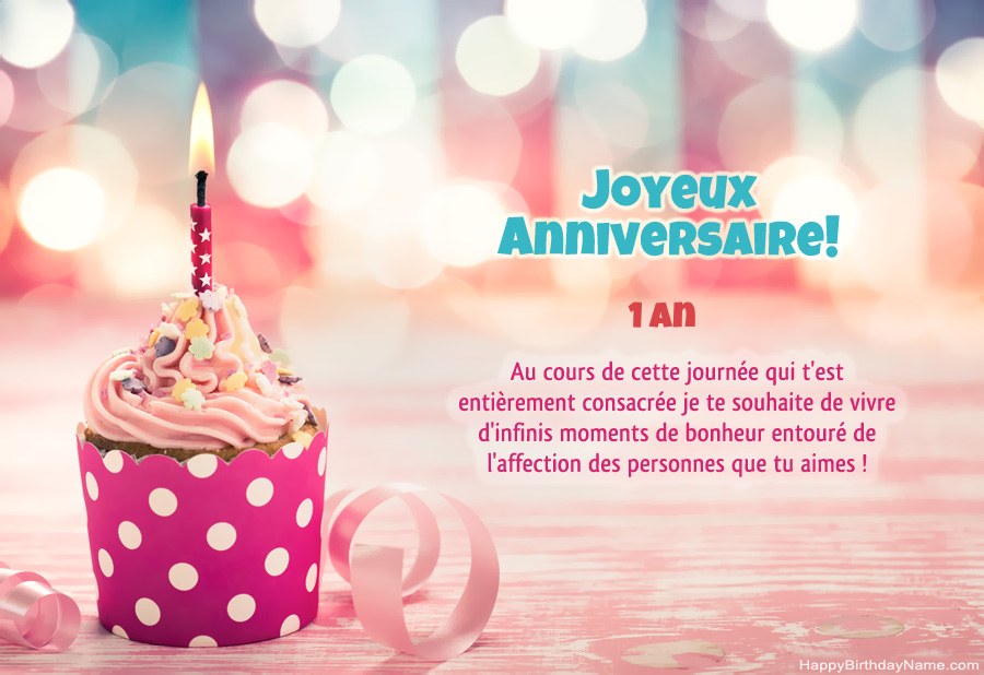 Télécharger Happy Birthday card Fille de 1 an gratuitement