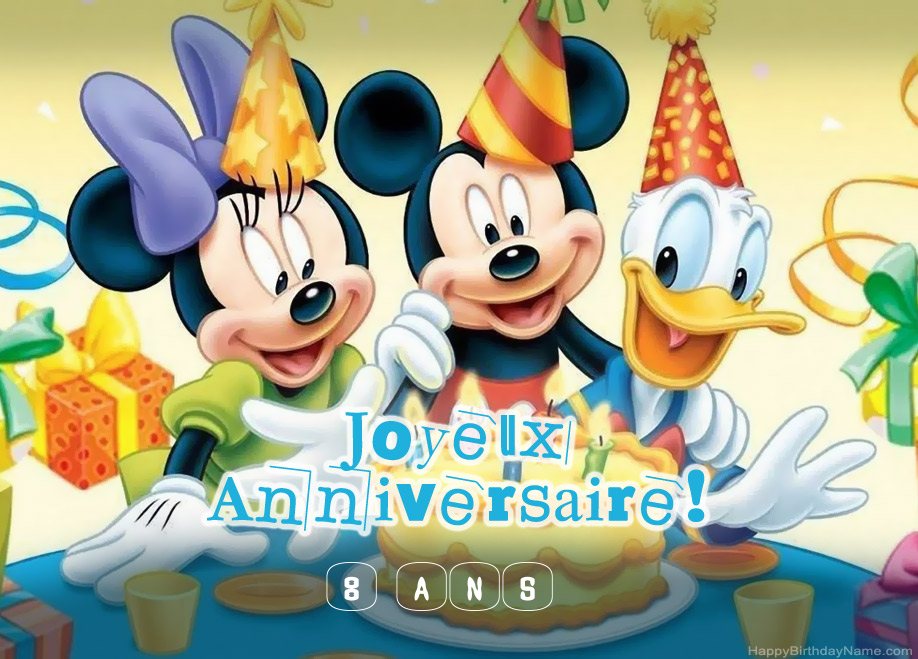 Fille de 8 ans Anniversaire Salutations