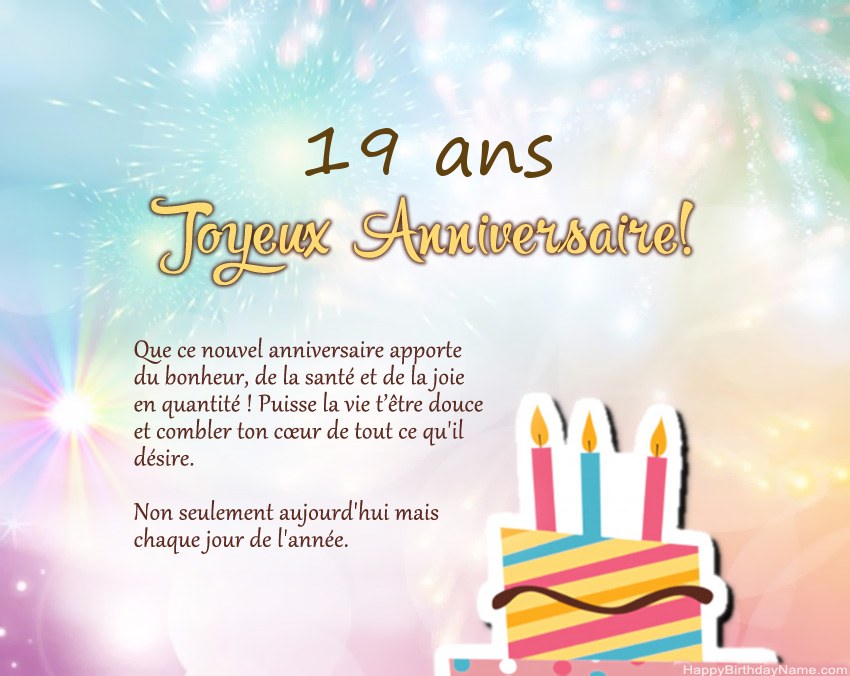 Fille de 19 ans joyeux anniversaire en vers