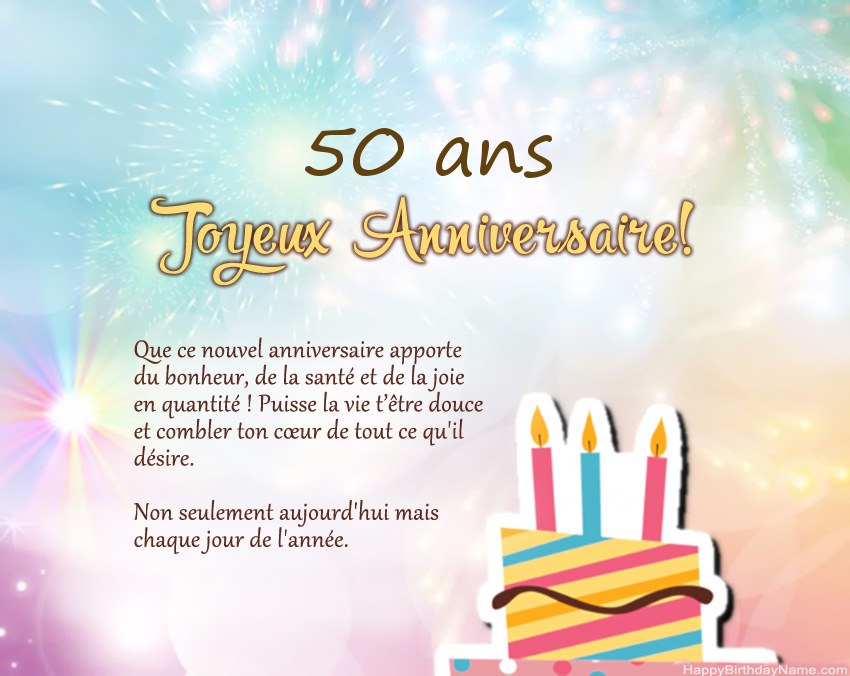 Femme de 50 ans joyeux anniversaire en vers