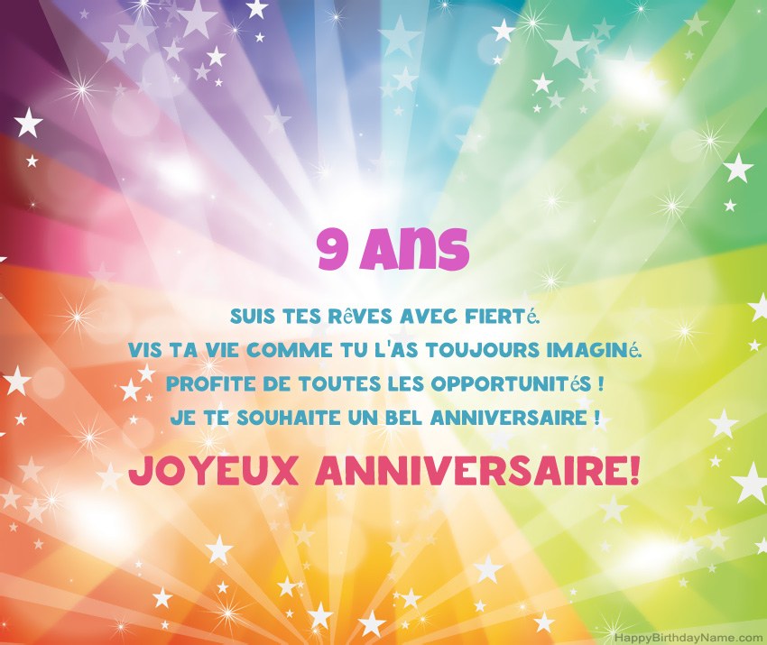 Belles cartes de joyeux anniversaire Garçon de 9 ans
