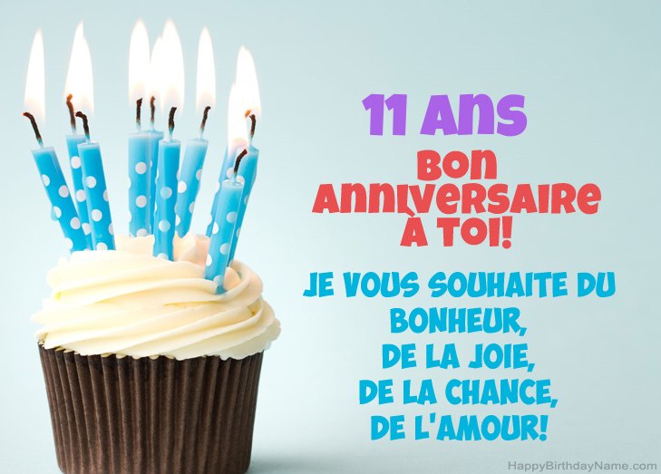 Félicitations pour joyeux anniversaire Garçon de 11 ans