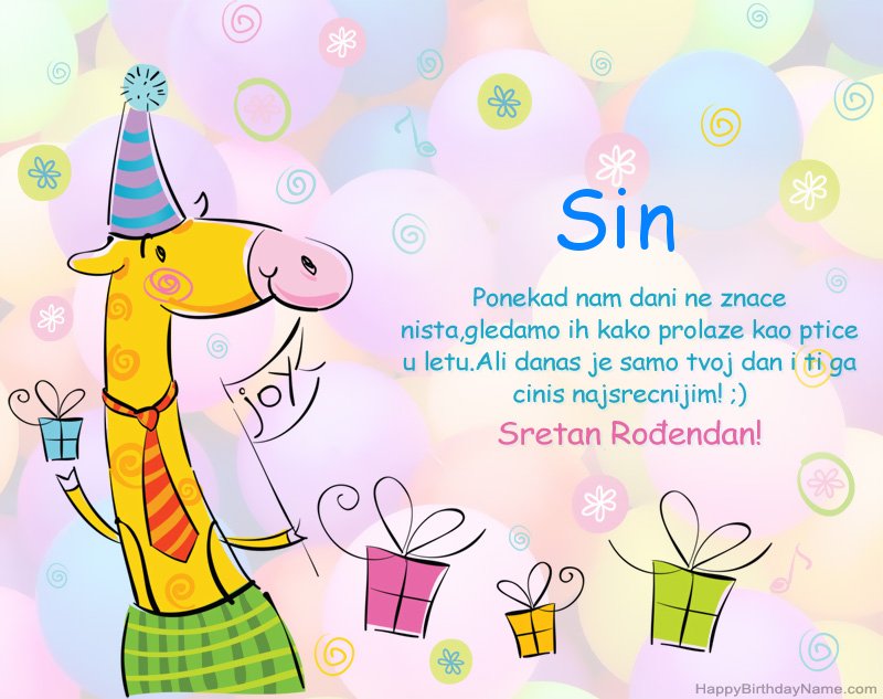 Čestitamo Sretan rođendan Sin