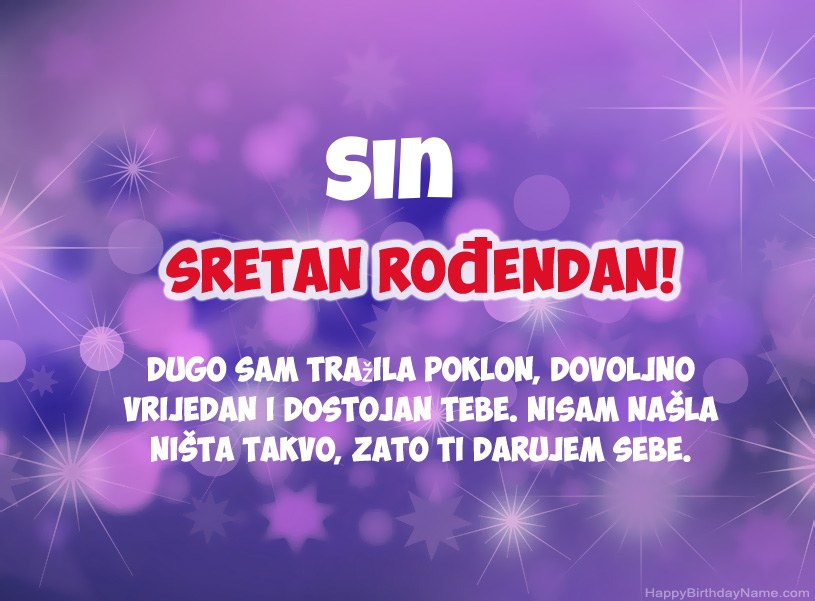 Prekrasne slike za Happy Birthday Sin