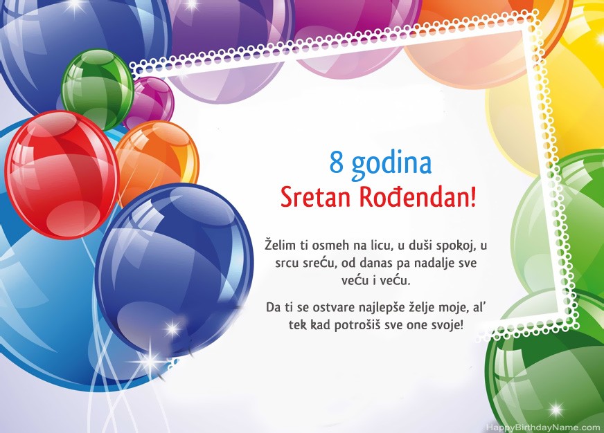 Dječak star 8 godina Sretan rođendan!