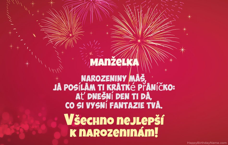 Všechno nejlepší k narozeninám Manželka, krásné básně