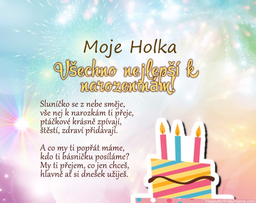 Moje Holka Všechno nejlepší k narozeninám ve verši