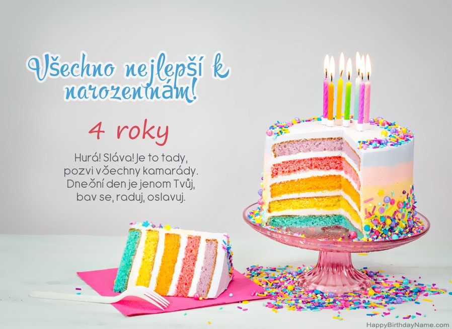 Přeji 4 roky stará dívka pro všechno nejlepší k narozeninám