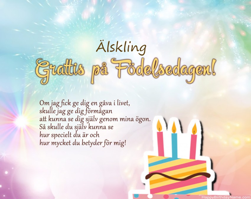 Älskling Grattis på födelsedagen i vers