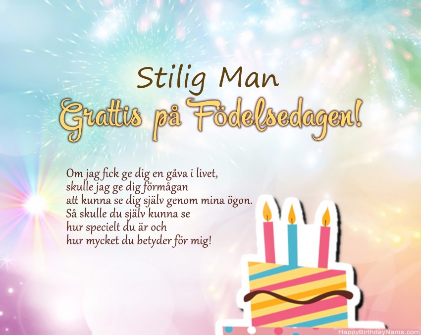 Stilig Man Grattis på födelsedagen i vers