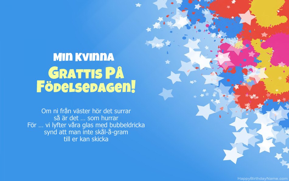 Grattis till födelsedagen Min Kvinna