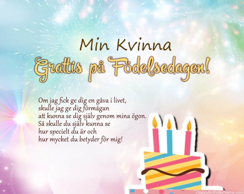 Min Kvinna Grattis på födelsedagen i vers