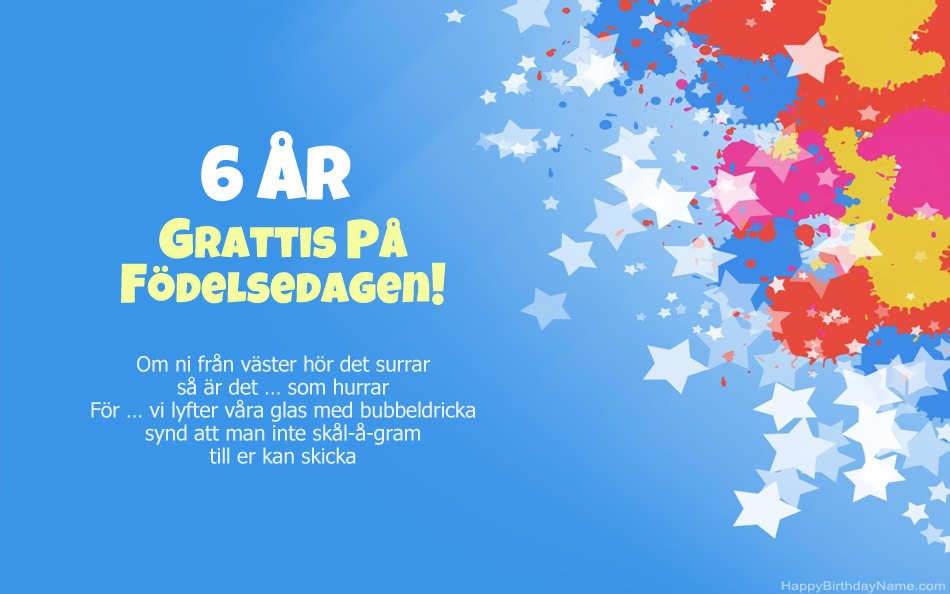 Grattis till födelsedagen 6 år gammal tjej