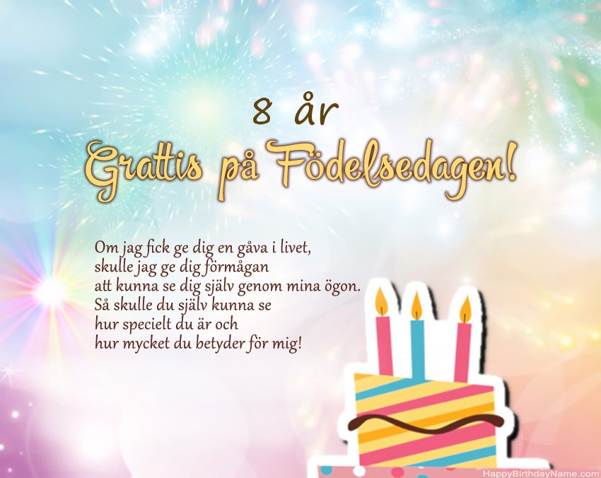 8 år gammal tjej Grattis på födelsedagen i vers
