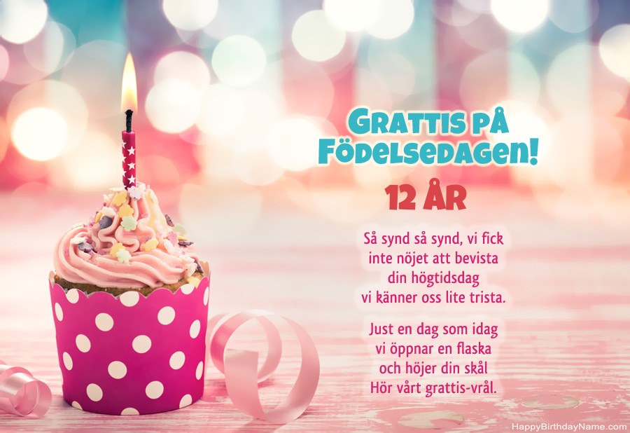 Ladda ner gratulationskortet 12 år gammal tjej gratis Ladda ner gratulationskortet 12 år gammal tjej gratis