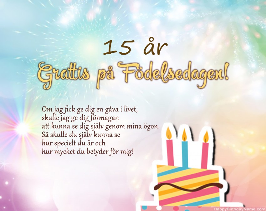 15 år gammal tjej Grattis på födelsedagen i vers