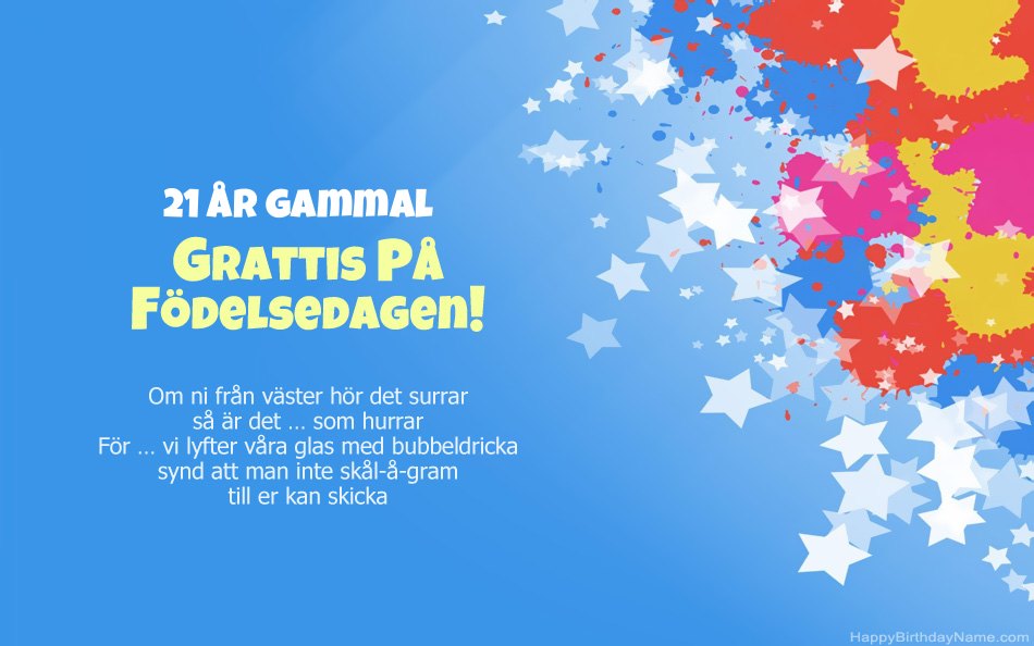 Grattis till födelsedagen 21 år gammal tjej