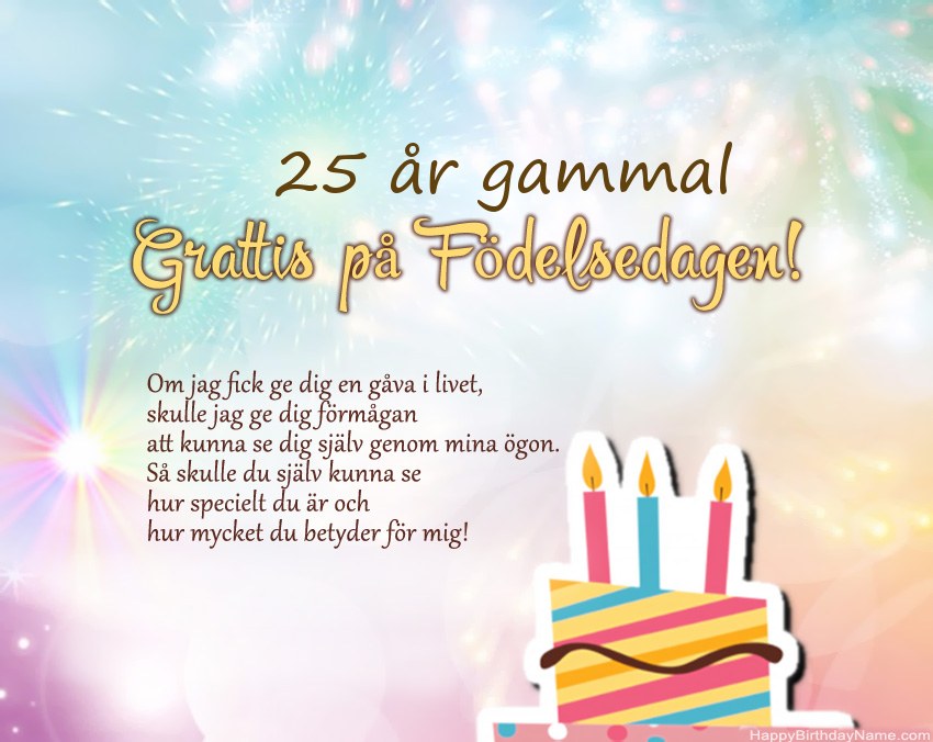 25 år gammal tjej Grattis på födelsedagen i vers