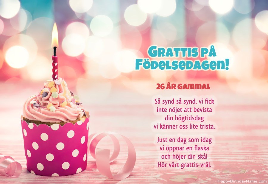 Ladda ner gratulationskortet 26 år gammal tjej gratis
