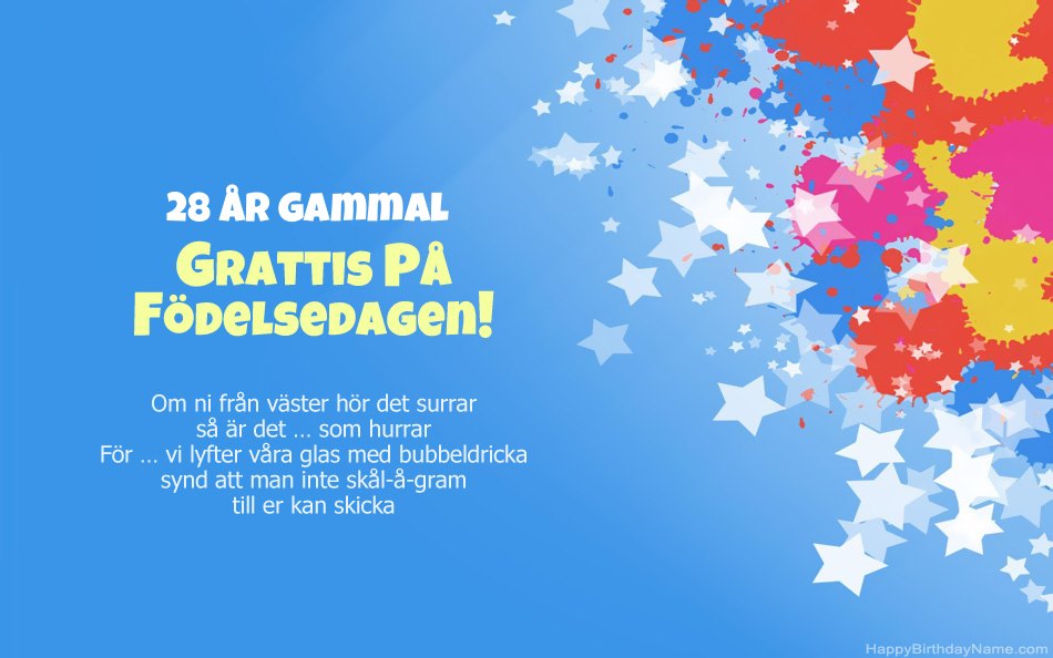 Grattis till födelsedagen 28 år gammal tjej