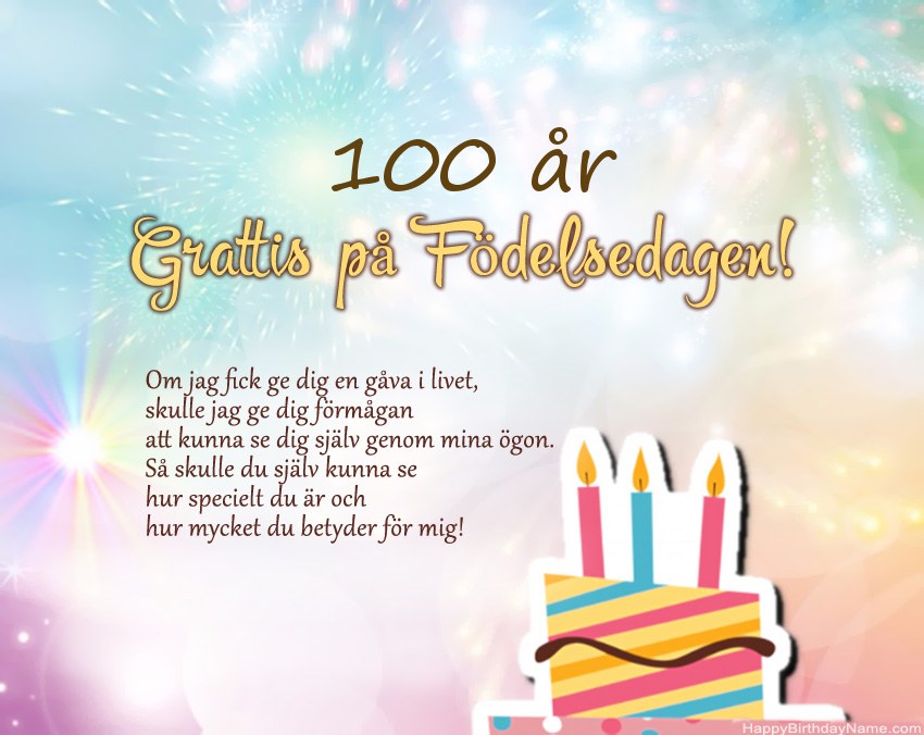 100 år gammal kvinna Grattis på födelsedagen i vers