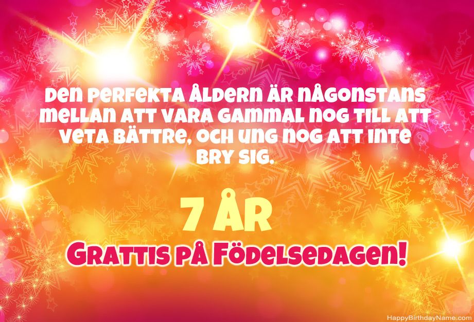 Kul grattis till Grattis på födelsedagen 7 år gammal pojke