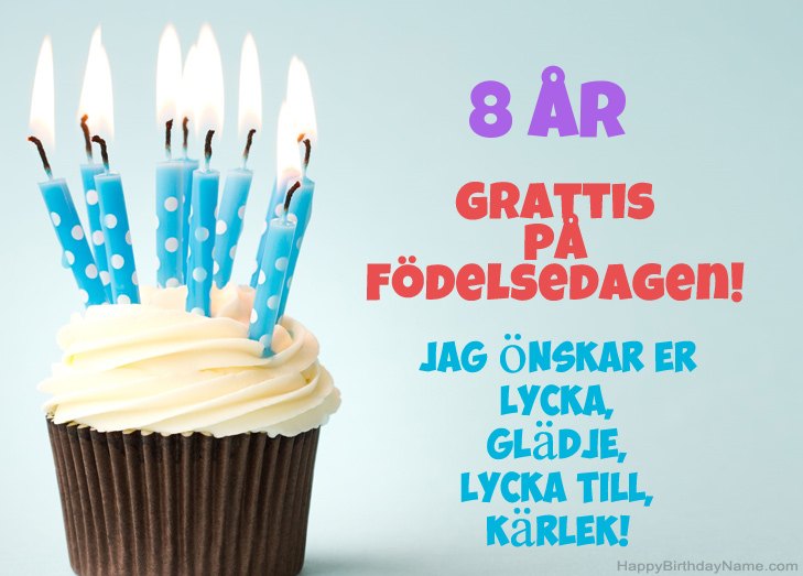 Grattis till Grattis på födelsedagen 8 år gammal pojke