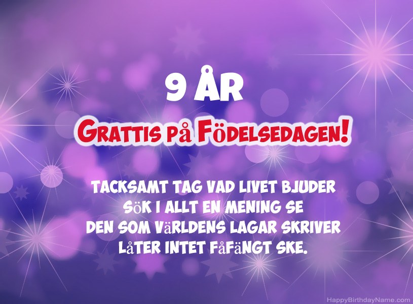 Vackra bilder för Happy Birthday 9 år gammal pojke