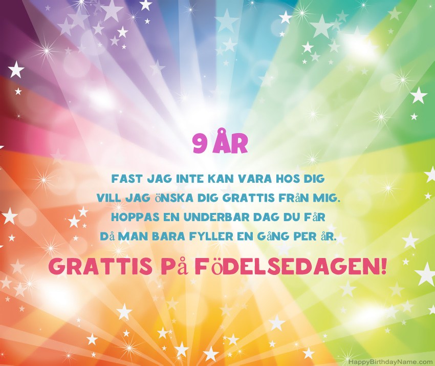 Vackra gratulationskort 9 år gammal pojke