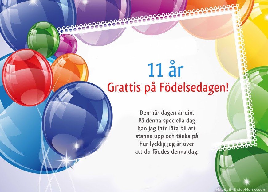 11 år gammal pojke Grattis på födelsedagen!