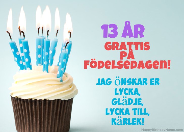 Grattis till Grattis på födelsedagen 13 år gammal pojke