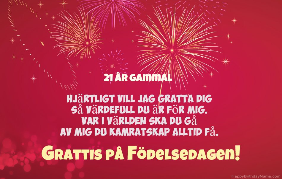 21 år gammal kille Grattis på födelsedagen, vackra dikter