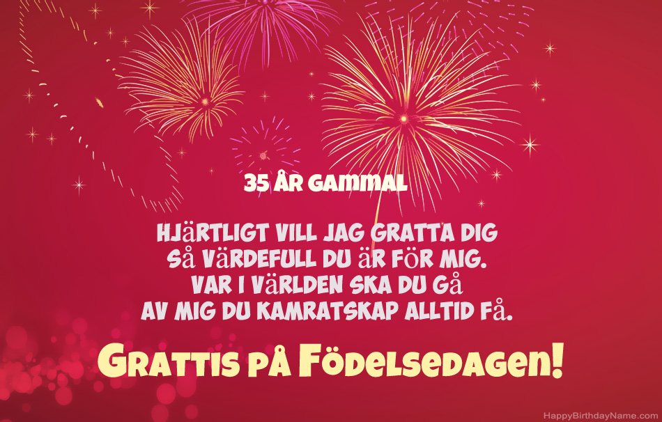 35 år gammal man Grattis på födelsedagen, vackra dikter