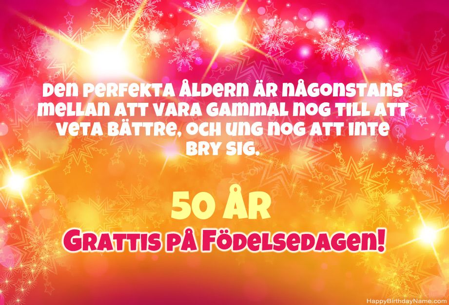Kul grattis till Grattis på födelsedagen 50 år gammal man
