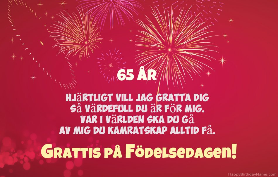 65 år gammal man Grattis på födelsedagen, vackra dikter
