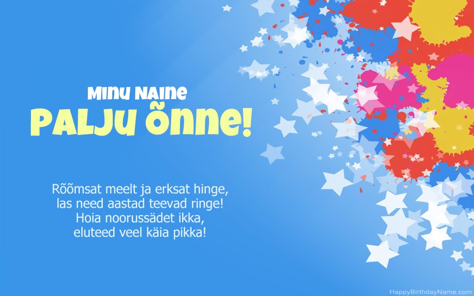 Palju õnne sünnipäevaks Minu Naine Palju õnne sünnipäevaks Minu Naine