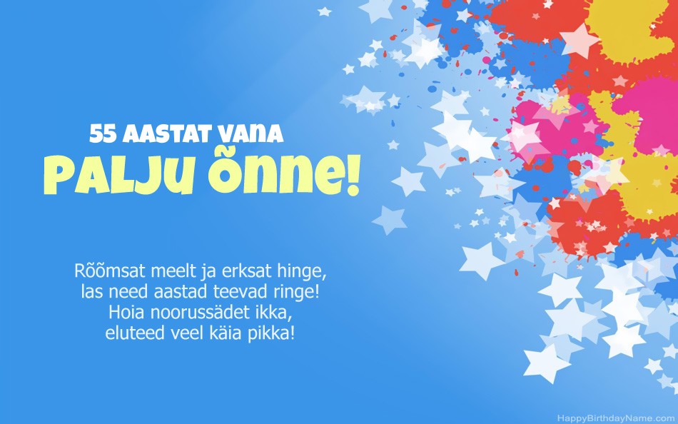 Palju õnne sünnipäevaks 55-aastane naine