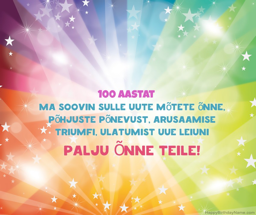 Bilder mit Namen 100 aastat